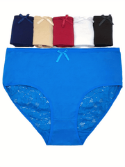 6pcs Lace Briefs Comfy & Stretchy Intimates Panties