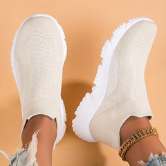 Women's Breathable Knit Sneakers Lightweight Slip On Shoes