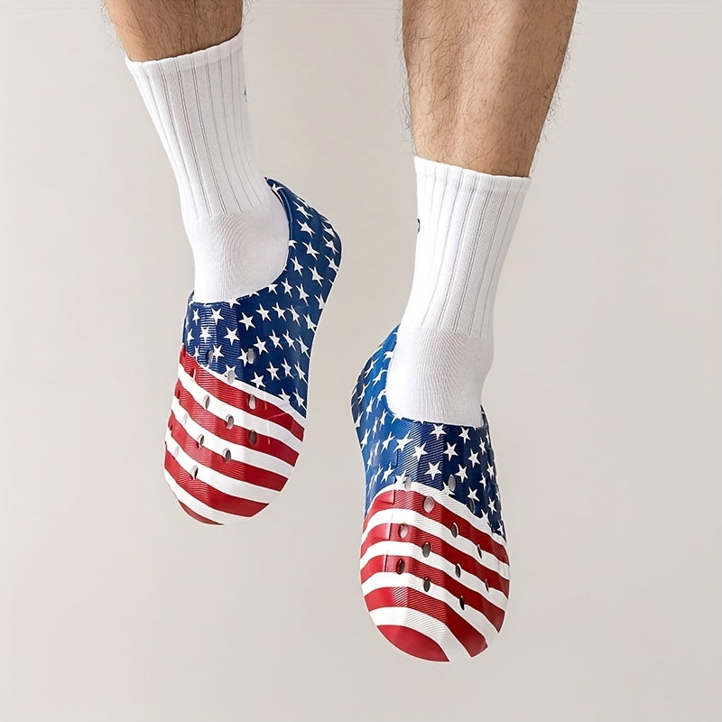 Men's Star & Stripe Print Foam Clog Sandals American Independence