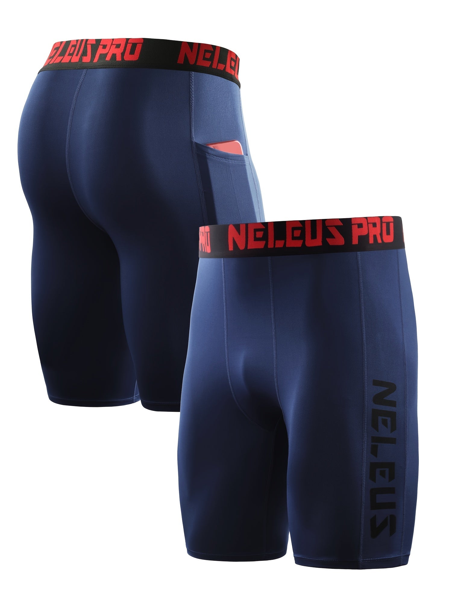 Men's Compression Shorts w/ Pocket Athletic High Stretch Base Layer
