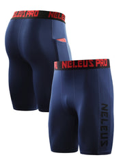 Men's Compression Shorts w/ Pocket Athletic High Stretch Base Layer
