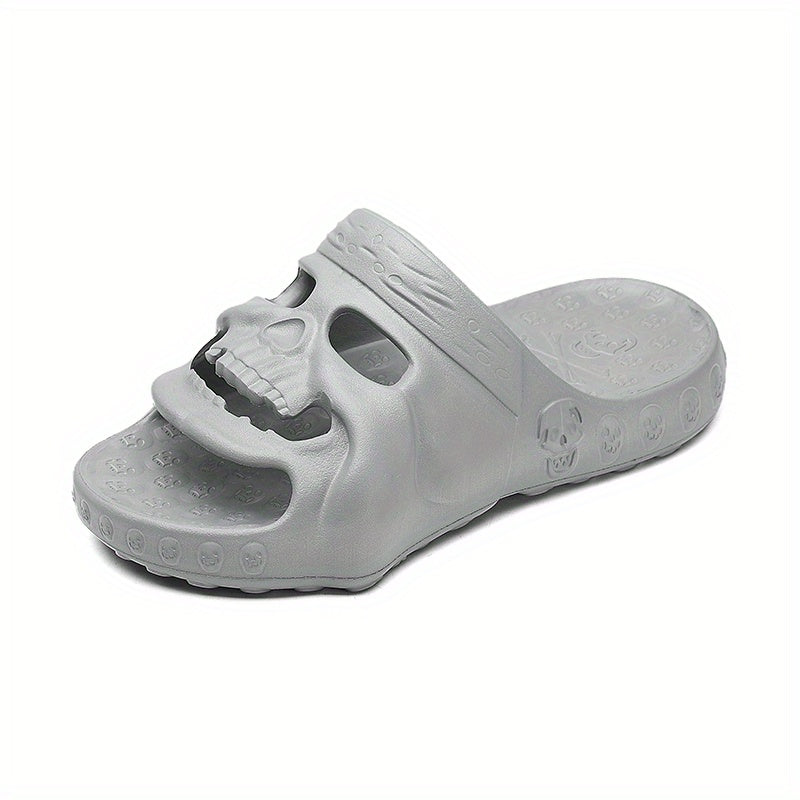 Men's Skull Slides Non Slip Slippers Open Toe Shoes