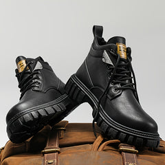 Men's Round Toe Lace-up Boots