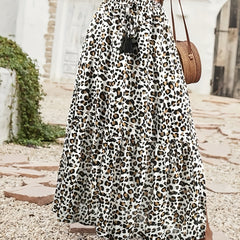 Leopard Print Maxi Skirt Casual Every Skirt Women's Clothing