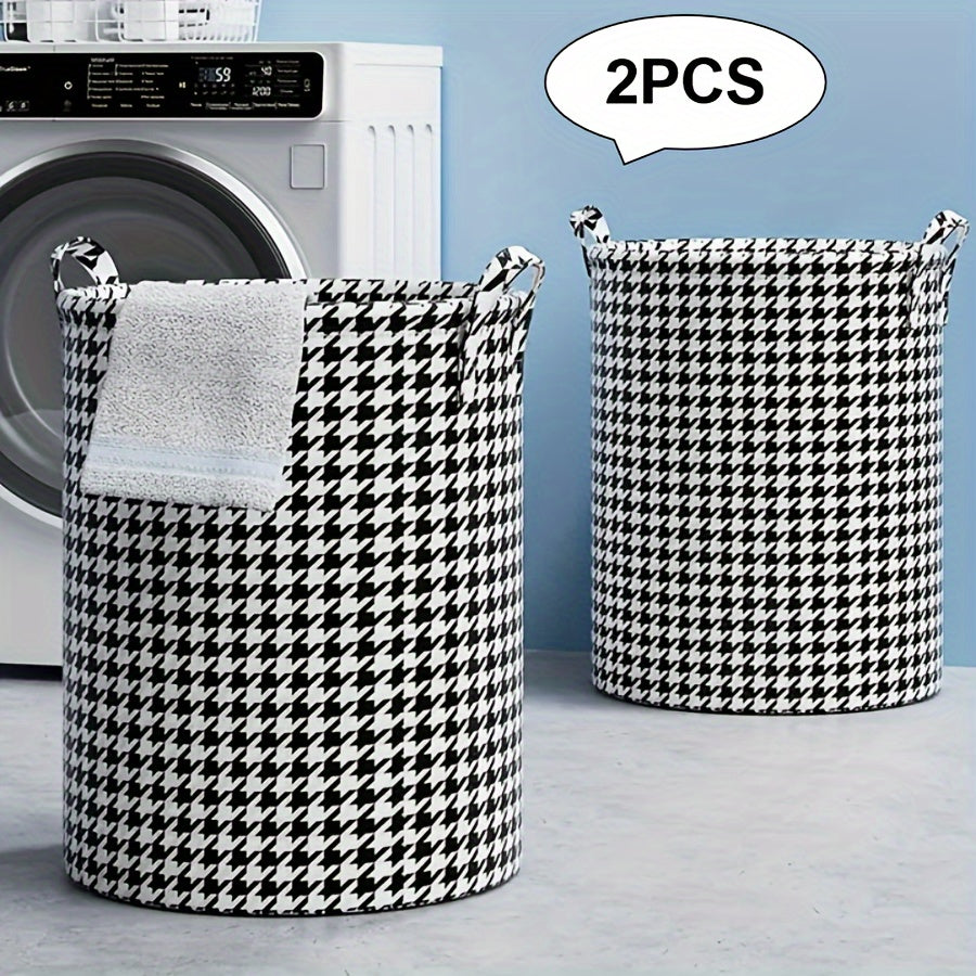 2pcs Folding Laundry Storage Basket Hamper Box Bathroom Organizer