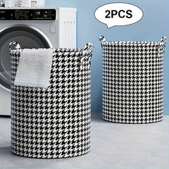 2pcs Folding Laundry Storage Basket Hamper Box Bathroom Organizer