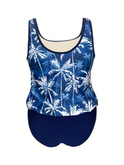 Coconut Tree Print Tankini Set