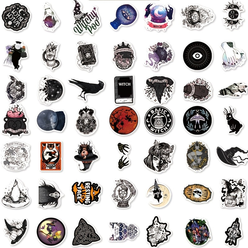 50pcs Witch Doodle Waterproof Stickers DIY Creative Toys For Notebook Luggage