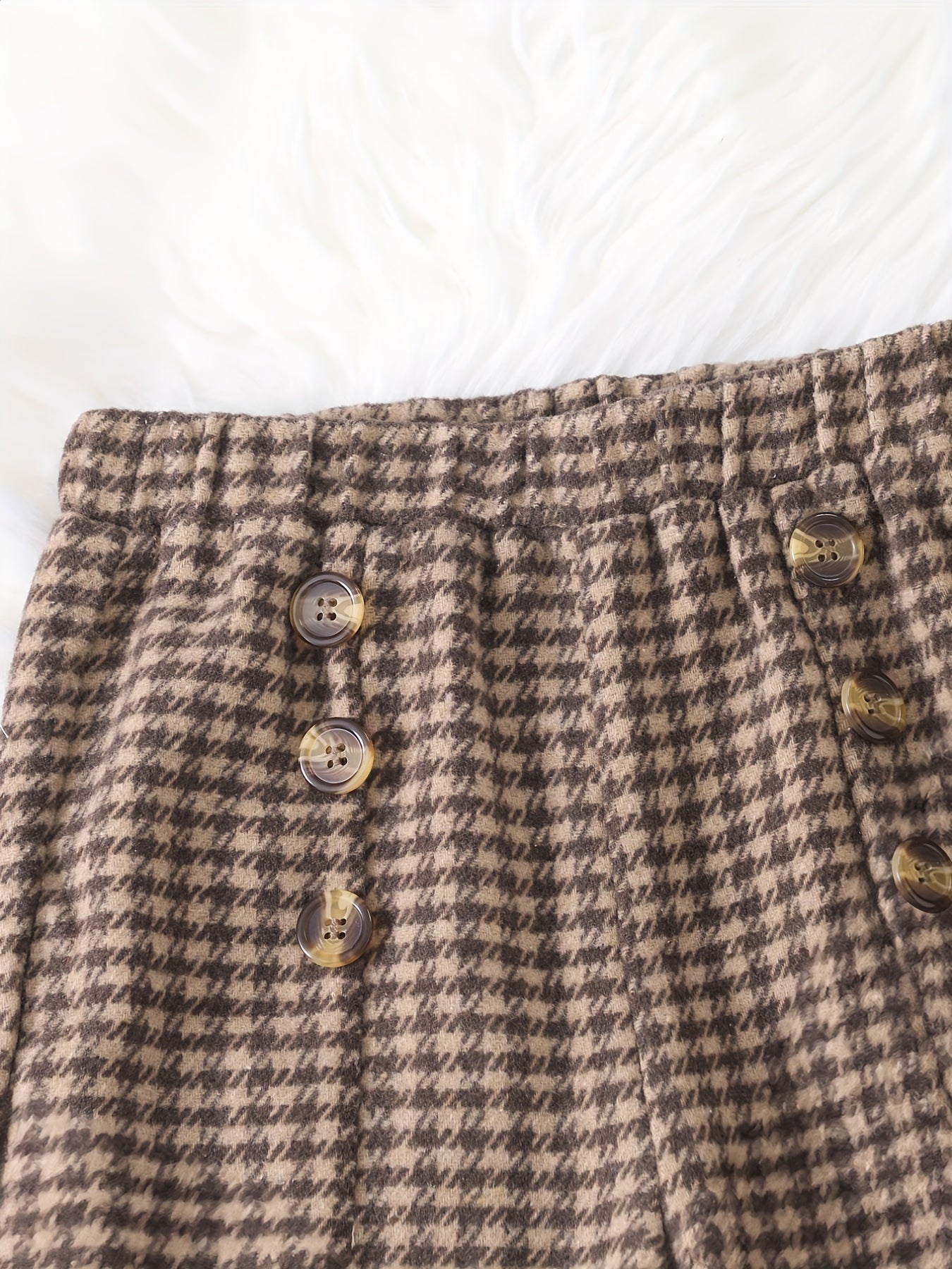Tween Girls Retro Jacquard Plaid Flare Pants