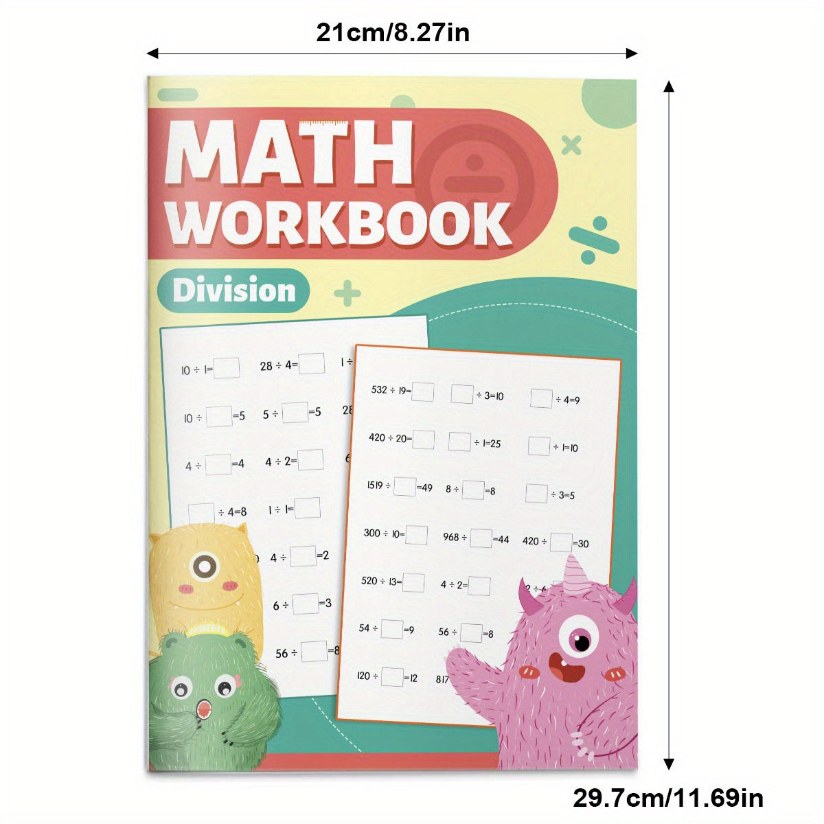 Kids' Fun Math Workbook Addition Easy Colorful Cartoon Style Illustrations