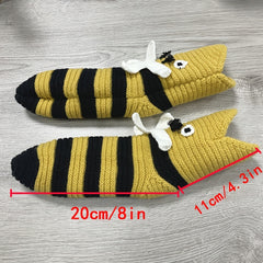 Cartoon Bee Knitted Socks Women's Stockings & Hosiery