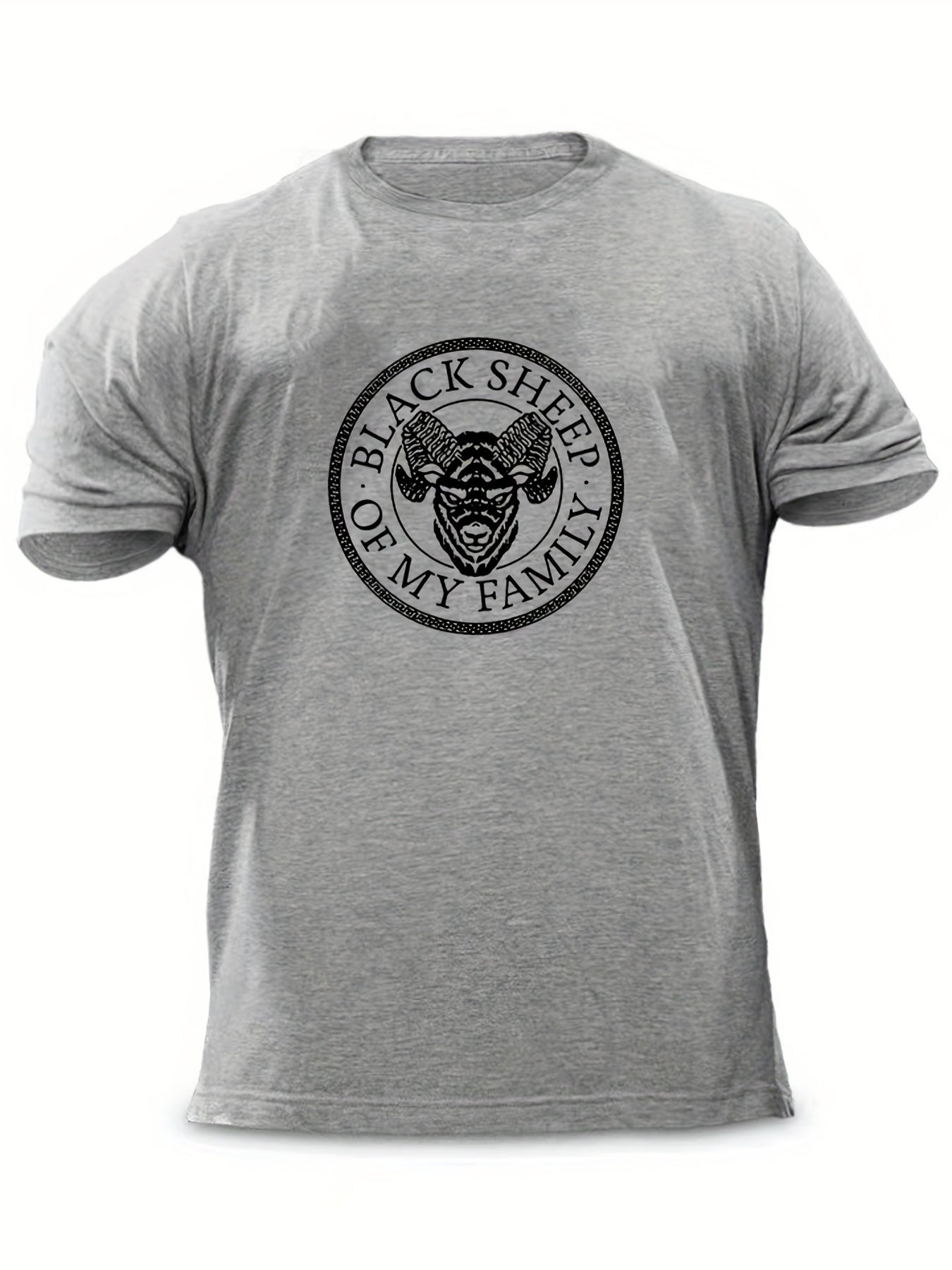Family Sheep Men's Graphic Tee Crew Neck Shirt