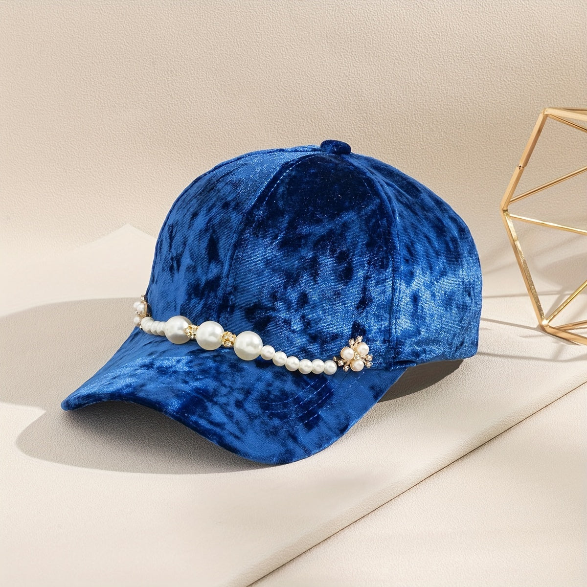 Faux Pearl Trucker Hats Lightweight Adjustable Sun Hat