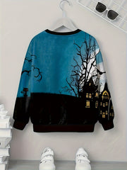 Halloween Castle Boy's Long Sleeve T-shirt