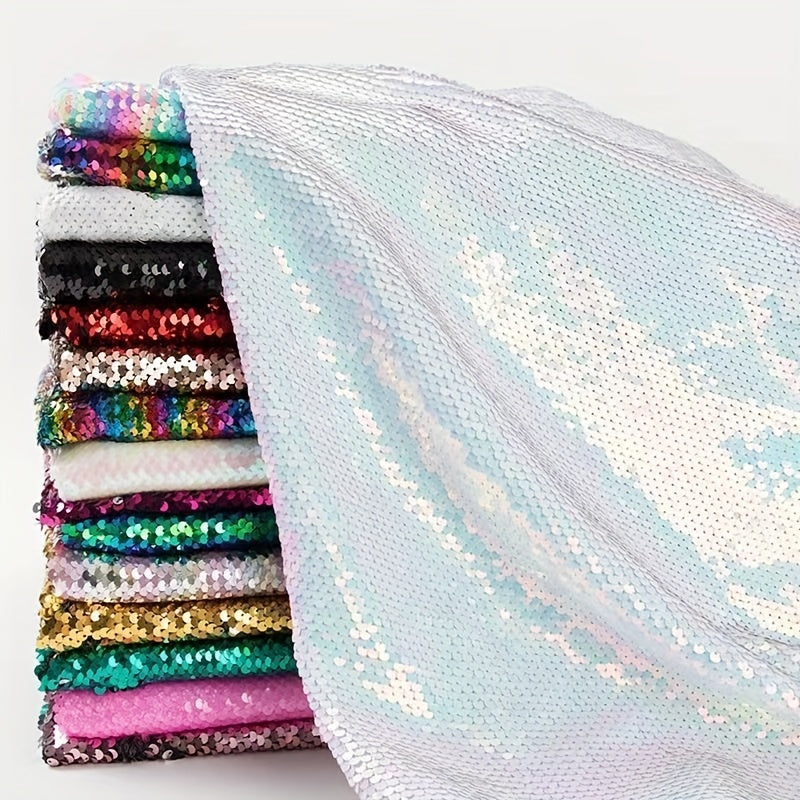 1pc 5mm Reversible Fish Scale Sequin Backdrop Fabric 1 Yards 49inch