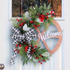 Christmas Bowknot Wheel Garland Flower Door Window Arrangement