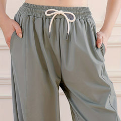 Sporty Drawstring Jogging Pants Quick Dry Activewear