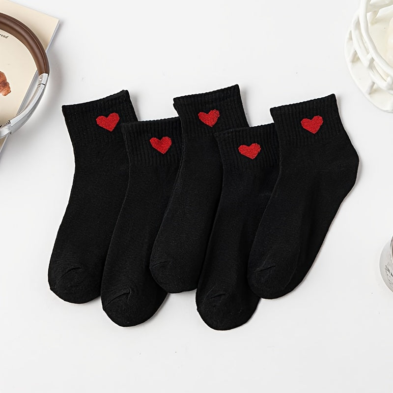 10 Pairs Heart Print Socks - Women's Stockings