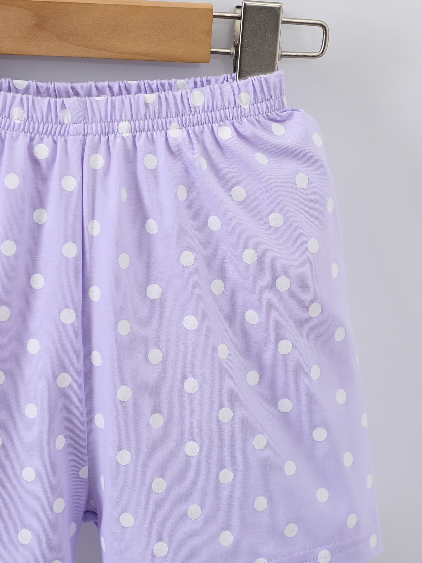 2pcs Girls Easter Rabbit T Shirts & Polka Dot Shorts Set Kids Summer Clothes