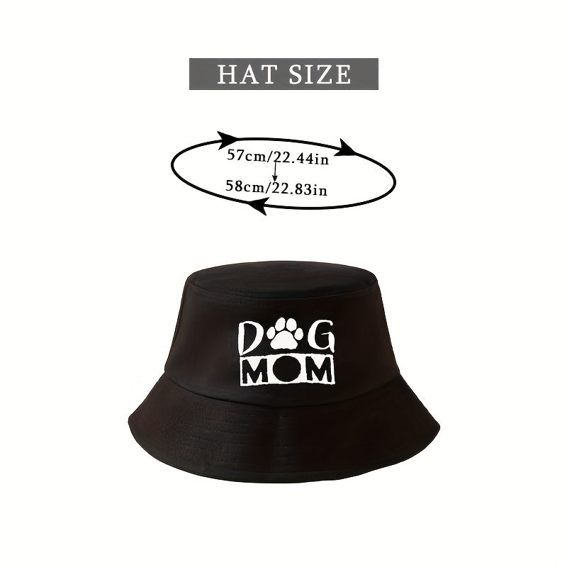 Solid Cotton Dog Mom Bucket Hat Lightweight Sunshade Fisherman Cap