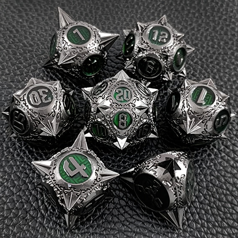 7 Die Metal Polyhedral Dice Set with Gift Box