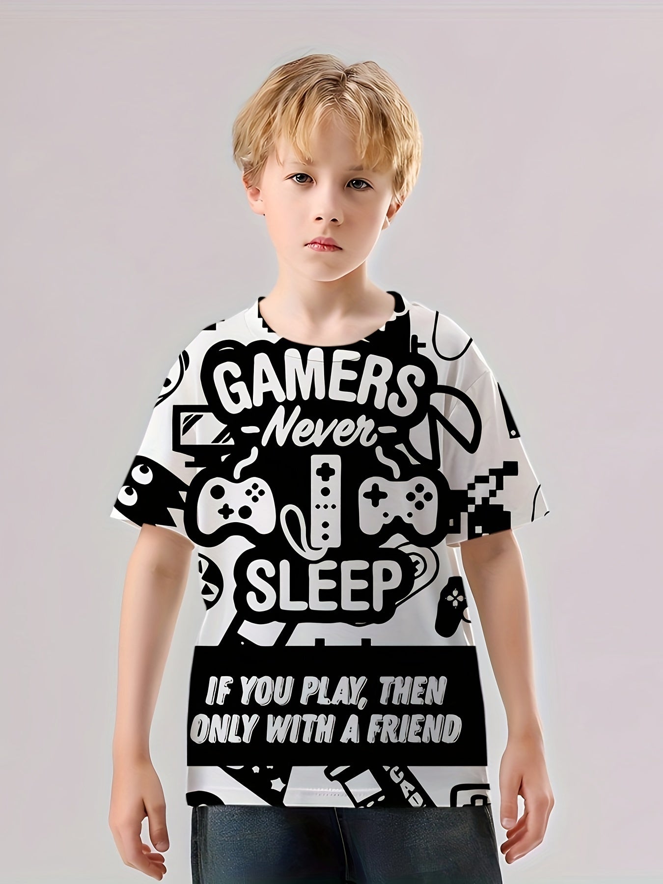 3D Golden Retriever Print Kid's T shirt Short Sleeve Top
