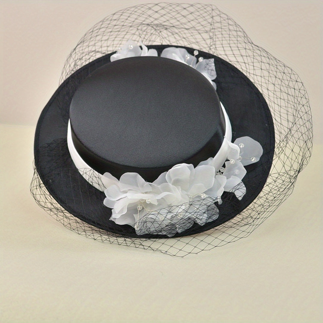French Style Veil Wedding Hat Fascinator Hats Vintage Tea Party