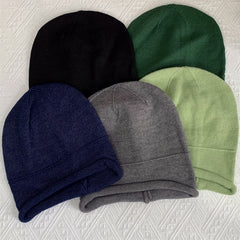 Solid Knitted Hat Ear Protection Warm Hat For Running Cycling