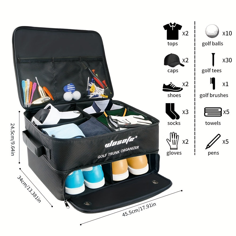 Waterproof Golf Storage Bag with Shoe Compartment - Large Capacity