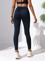 Mesh Stitching Pocket Sports Leggings High Waist Slimming Yoga Fitness Pants