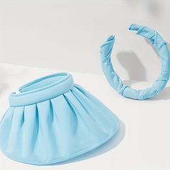 Women Ruched Detail Sun Protection Visor Hat for Spring & Summer