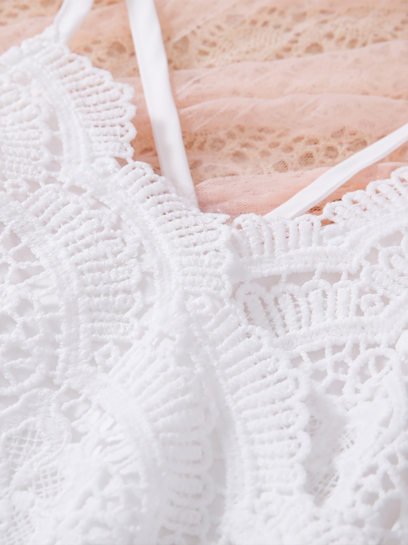 Bohemian Lace Cami Print Romper with Bow Belt for Summer