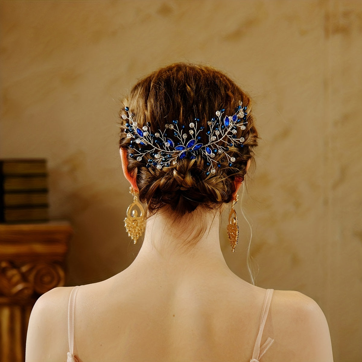 Rhinestone Decor Hair Comb Baroque Style Bridal Wedding Headwear