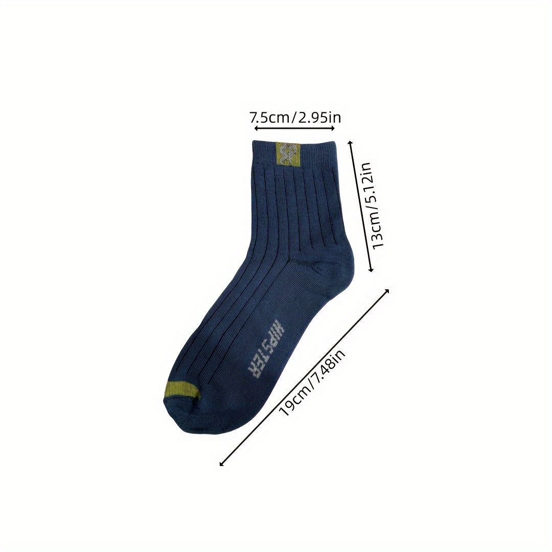 5 Pairs Teen's Knit Socks Soft Crew Outdoor Wear