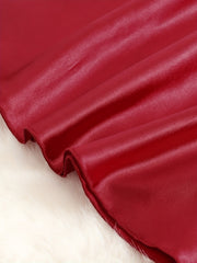 Lace Satin Slip Nightdress V Neck Criss Cross Back Sleep Dress