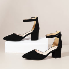 Ankle Strap Chunky Heeled Shoes for Women