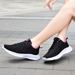 Casual Lace Up Sports Shoes Breathable Mesh Non slip Running Flat Shoes