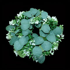 Artificial Green Eucalyptus Wreath 15 Inch - Festive Room Decor