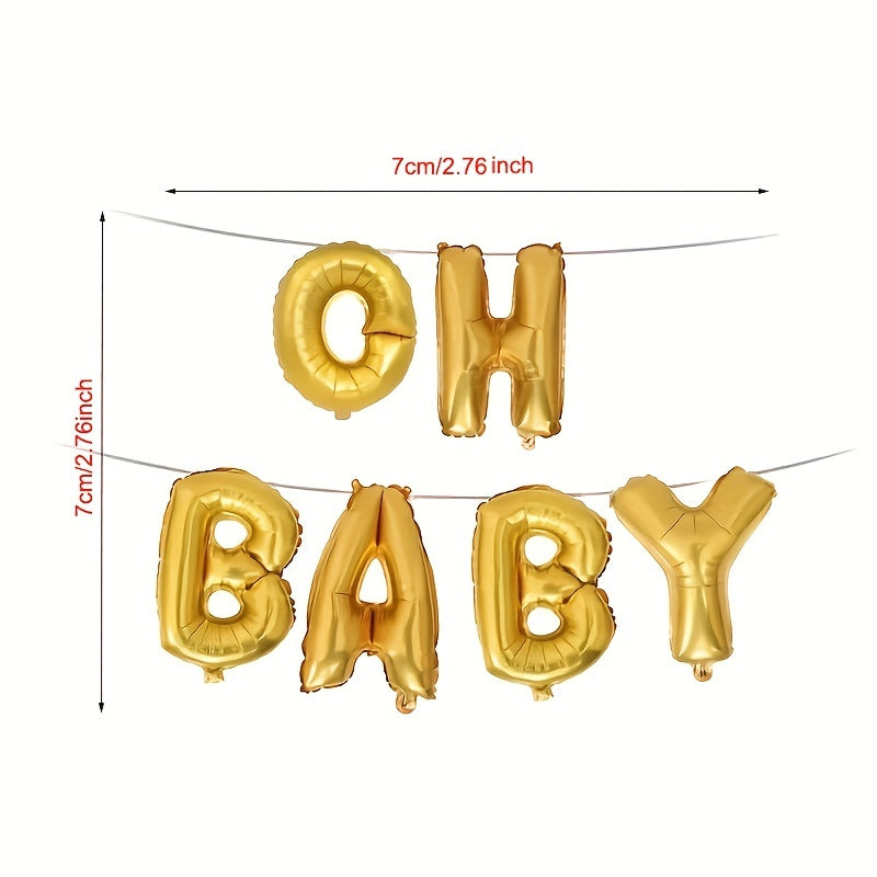 Oh Baby Foil Letter Balloon Banner Hanging Party Kit Gender Reveal Supplies