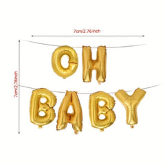 Oh Baby Foil Letter Balloon Banner Hanging Party Kit Gender Reveal Supplies