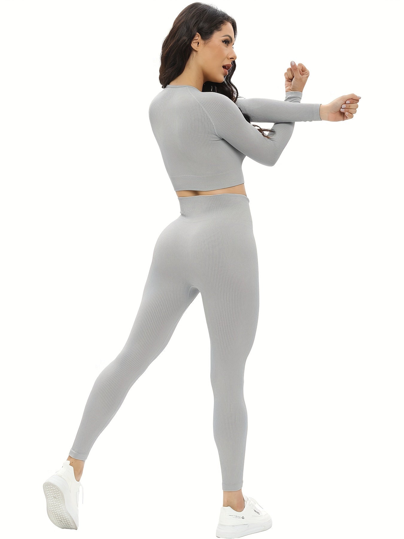 Yoga Workout Set Quick Drying Top & Stretch Leggings Women's Activewear