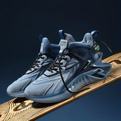 Men's Shock Absorbing Lace Up Sneakers Casual Walking Shoes