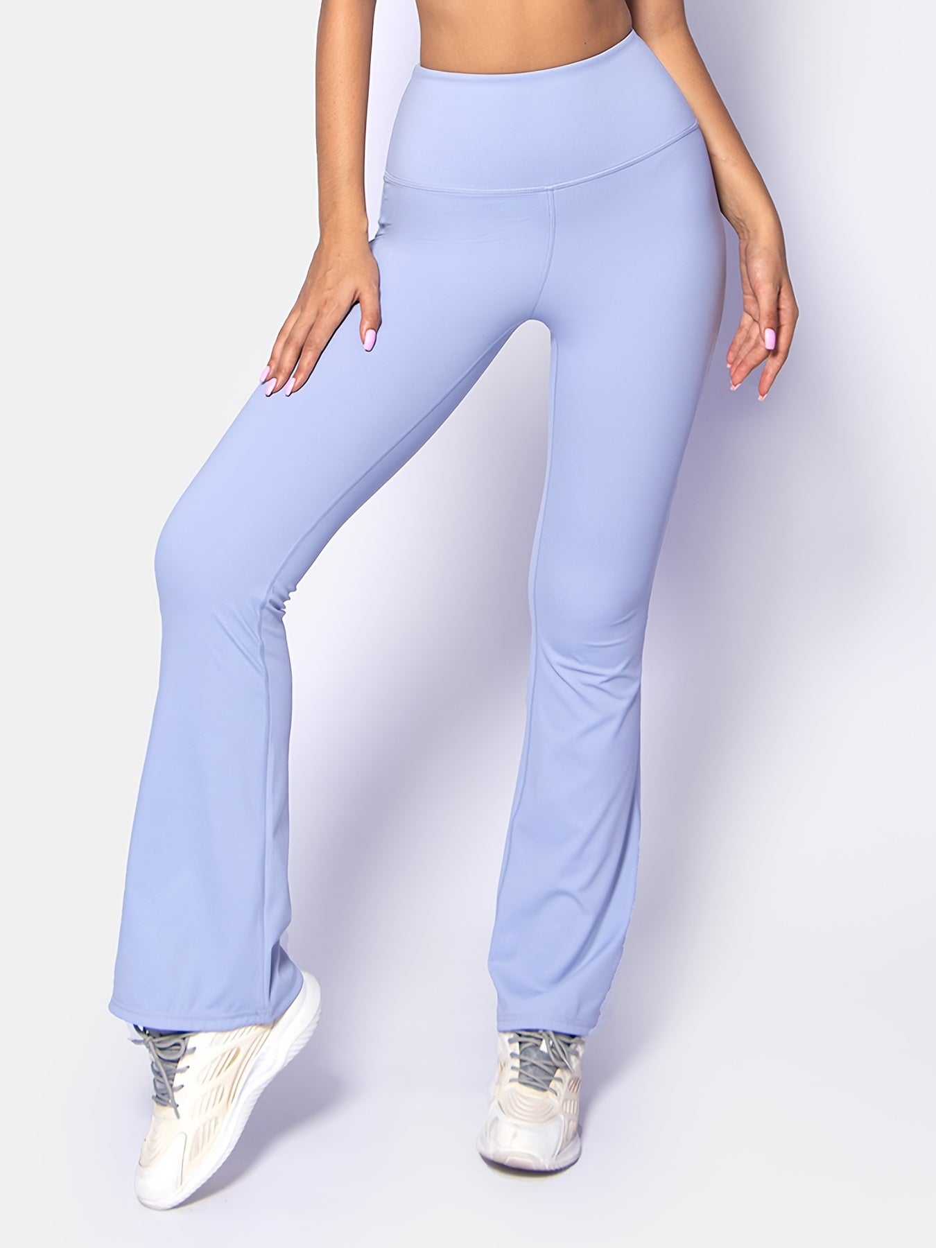 Solid Bell Bottom Yoga Pants for Women Loose and Stretchy Wide Leg Workout