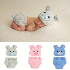 Cute Baby Pig Hat Shorts Photography Props Outfit