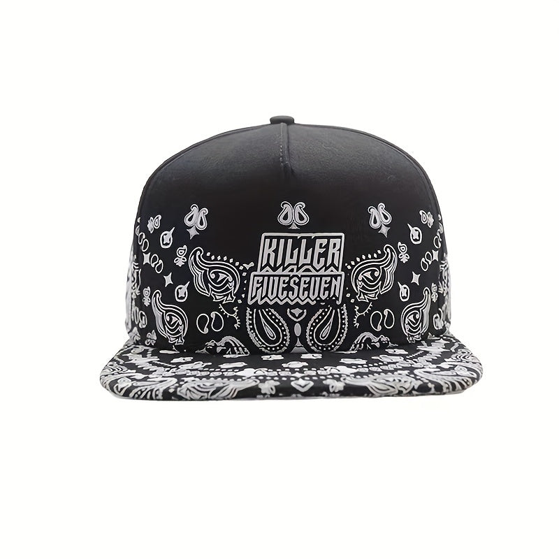 Hip Hop Snapback Hats Gothic Letter Paisley Print Unisex Anime Baseball Cap