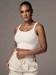 Ribbed Cami Crop Top Slimming Top