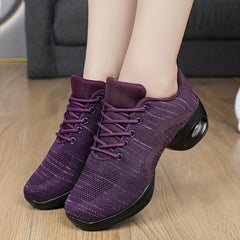 Women's Arch Support Lace Up Dance Shoes with Soft Sole
