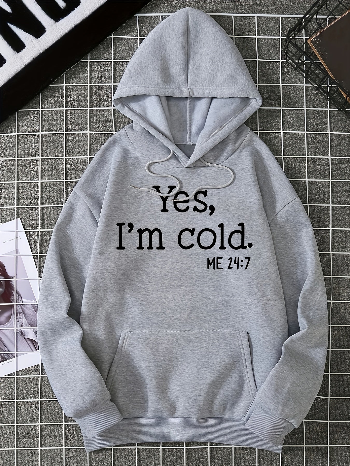 Cold Letter Graphic Hoodies Long Sleeve Pullover Tee Shirt Women's Clothing
