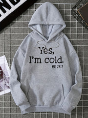 Cold Letter Graphic Hoodies Long Sleeve Pullover Tee Shirt Women's Clothing