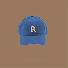Men's Cotton R Letter Baseball Cap Sunshade Peaked Cap